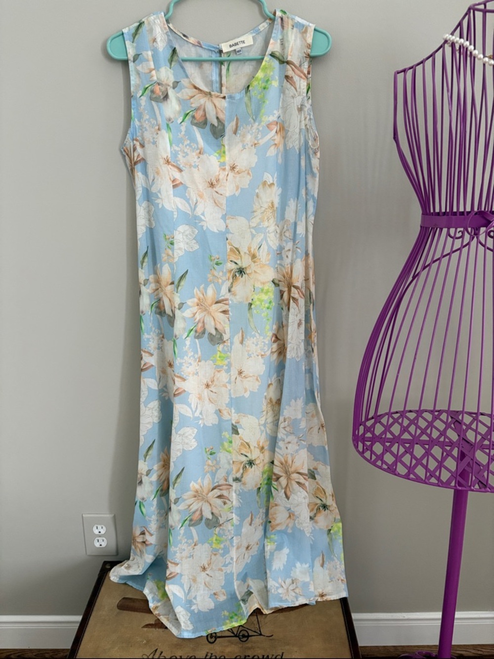 BABETTE Light Blue Floral Sleeveless Maxi Dress